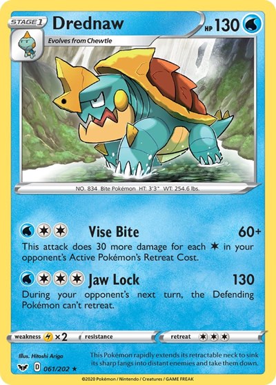 Drednaw (SWSH01: Sword & Shield Base Set) Light Play Reverse Holofoil