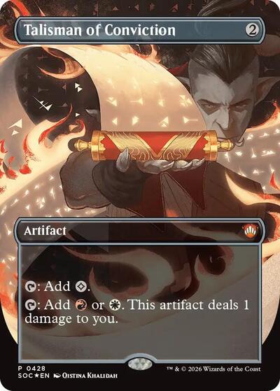 Talisman of Conviction (Borderless) (Commander: Secrets of Strixhaven) Near Mint Foil