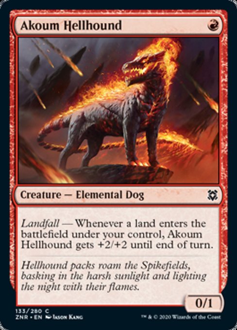Akoum Hellhound (Zendikar Rising) Damaged / Poor
