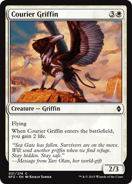 Courier Griffin (Battle for Zendikar) Light Play