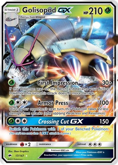 Golisopod GX (SM - Burning Shadows) Damaged / Poor Holofoil