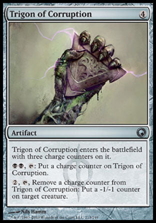 Trigon of Corruption (Scars of Mirrodin) Light Play Foil