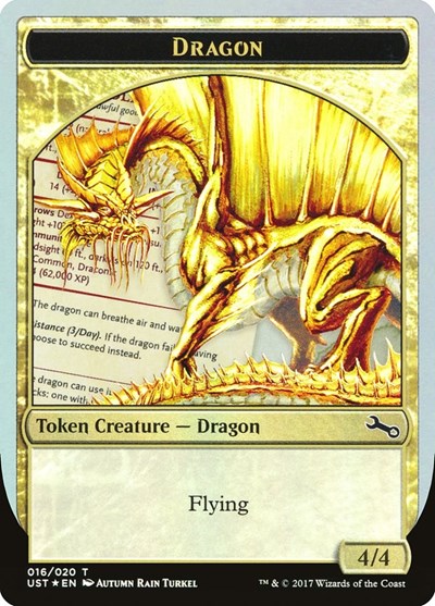Dragon Token (Gold) (Unstable) Light Play Foil