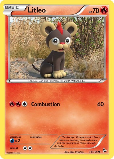 Litleo (18) (XY - Flashfire) Heavy Play