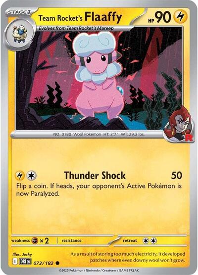 Team Rocket's Flaaffy (SV10: Destined Rivals) Light Play Reverse Holofoil