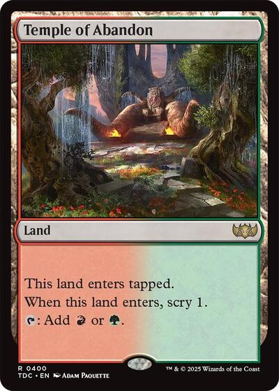 Temple of Abandon (Commander: Tarkir: Dragonstorm) Light Play