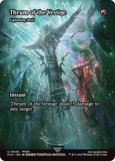 Thrum of the Vestige - Lightning Bolt (Showcase) (Universes Beyond: FINAL FANTASY: Through the Ages) Light Play