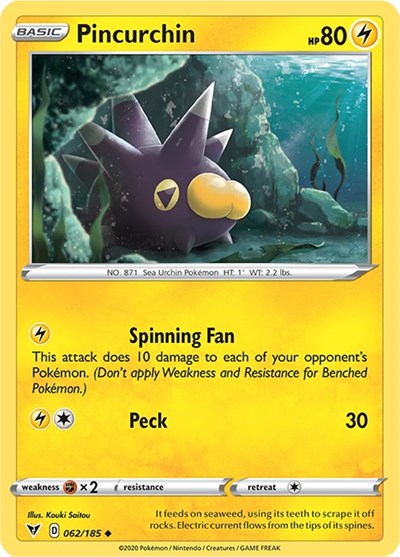 Pincurchin (SWSH04: Vivid Voltage) Light Play Reverse Holofoil
