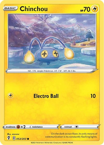 Chinchou (SWSH07: Evolving Skies) Light Play Reverse Holofoil