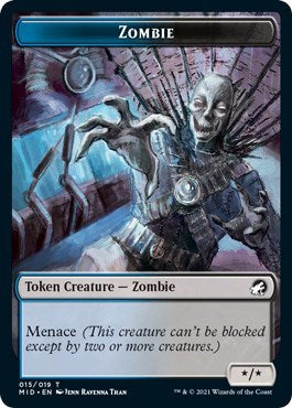 Zombie (015) Token (Innistrad: Midnight Hunt) Light Play