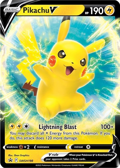 Pikachu V - SWSH198 (SWSH: Sword & Shield Promo Cards) Light Play Holofoil