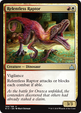 Relentless Raptor (Rivals of Ixalan) Light Play