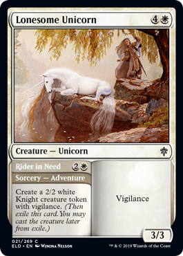 Lonesome Unicorn (Throne of Eldraine) Light Play