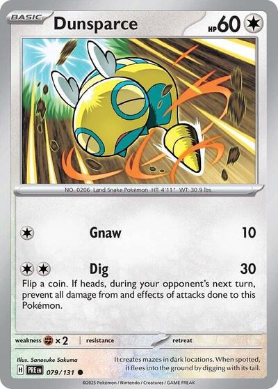Dunsparce (SV: Prismatic Evolutions) Light Play Reverse Holofoil