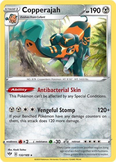 Copperajah (SWSH03: Darkness Ablaze) Light Play Holofoil