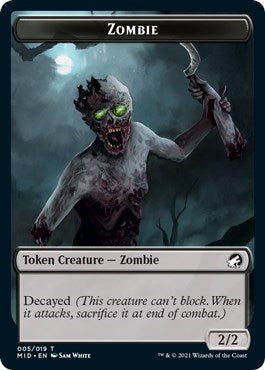 Zombie (005) Token (Innistrad: Midnight Hunt) Light Play