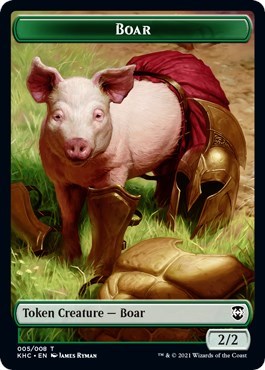 Boar / Spirit Double-sided Token (Commander: Kaldheim) Light Play