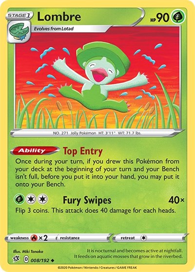 Lombre (SWSH02: Rebel Clash) Light Play Reverse Holofoil