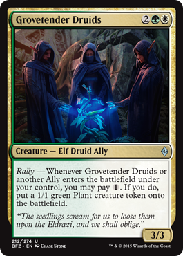 Grovetender Druids (Battle for Zendikar) Light Play