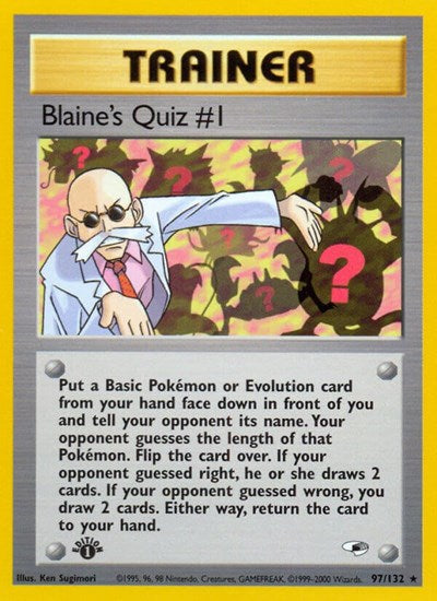 Blaine's Quiz 1 (Gym Heroes) Light Play Unlimited