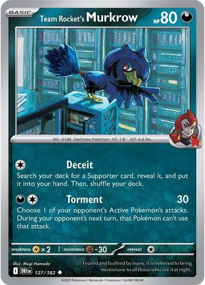 Team Rocket's Murkrow - 127 (SV10: Destined Rivals) Light Play