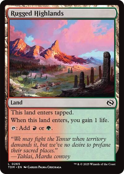 Rugged Highlands (Tarkir: Dragonstorm) Light Play Foil