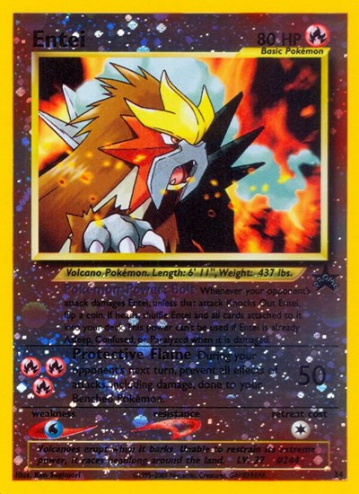 Entei (WoTC Promo) Medium Play Reverse Holofoil