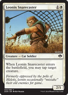 Leonin Snarecaster (Duel Decks: Speed vs Cunning) Medium Play