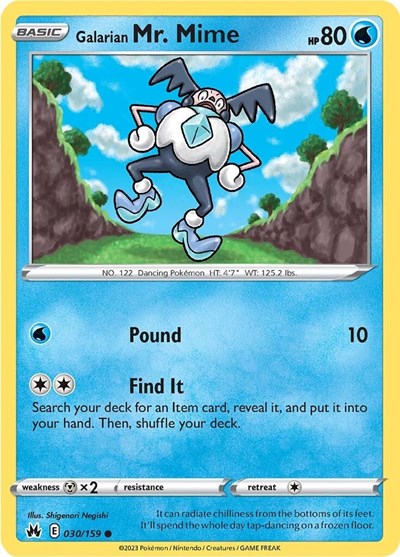 Galarian Mr. Mime (Crown Zenith) Near Mint Reverse Holofoil