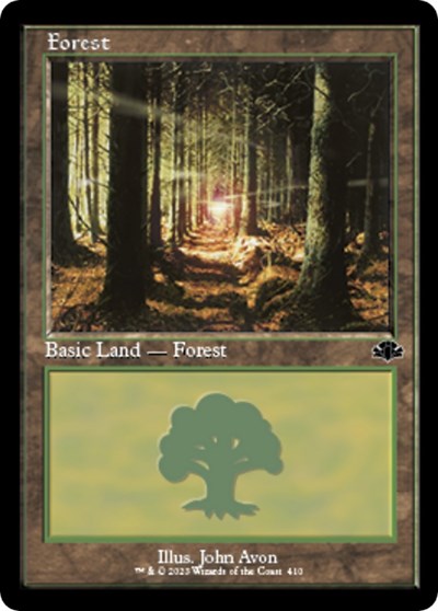 Forest (410) (Retro Frame) (Dominaria Remastered) Light Play Foil