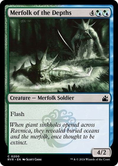 Merfolk of the Depths (Ravnica Remastered) Light Play Foil
