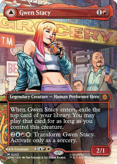 Gwen Stacy (0202) (Borderless) (Marvel's Spider-Man) Light Play Foil