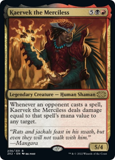 Kaervek the Merciless (Double Masters 2022) Light Play
