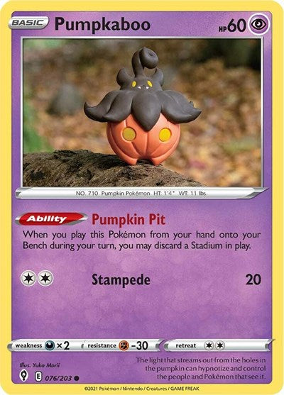 Pumpkaboo (SWSH07: Evolving Skies) Light Play Reverse Holofoil