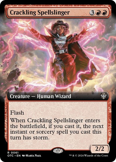 Crackling Spellslinger (Extended Art) (Commander: Outlaws of Thunder Junction) Light Play