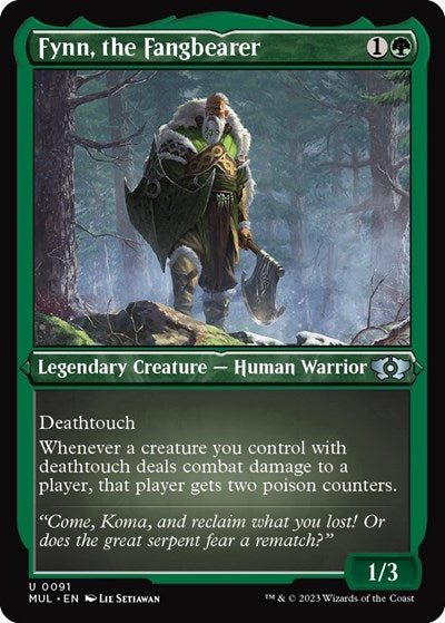 Fynn, the Fangbearer (Foil Etched) (March of the Machine: Multiverse Legends) Light Play Foil