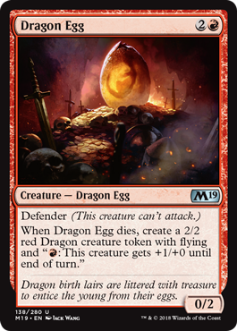 Dragon Egg (Magic 2019 Core Set) Light Play