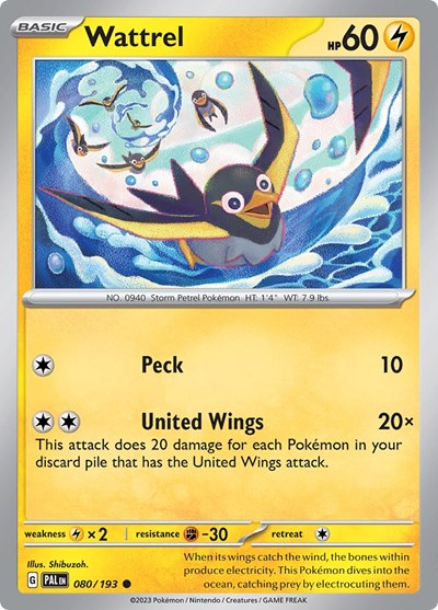 Wattrel - 080 (SV02: Paldea Evolved) Light Play