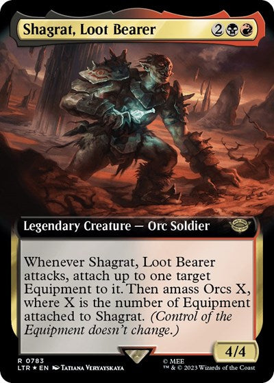 Shagrat, Loot Bearer (Extended Art) (Surge Foil) (Universes Beyond: The Lord of the Rings: Tales of Middle-earth) Light Play Foil