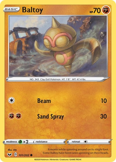 Baltoy (101) (SWSH01: Sword & Shield Base Set) Medium Play