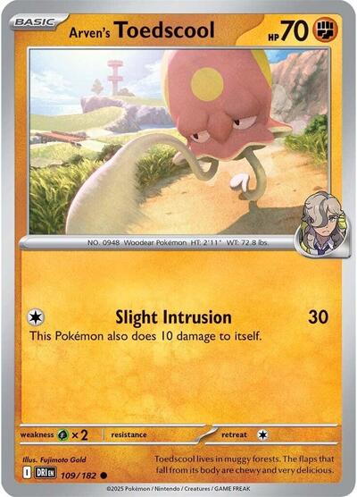 Arven's Toedscool (SV10: Destined Rivals) Light Play Reverse Holofoil
