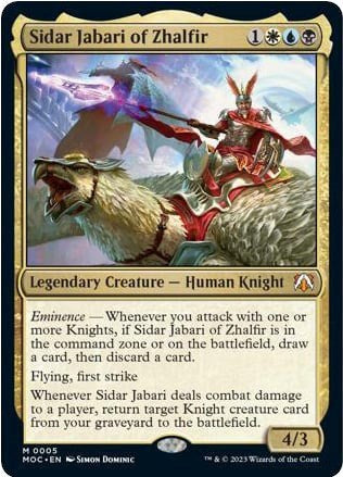 Sidar Jabari of Zhalfir (Commander: March of the Machine) Light Play Foil