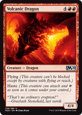 Volcanic Dragon (Magic 2020 Core Set) Light Play