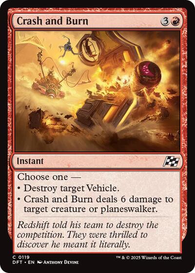 Crash and Burn (Aetherdrift) Light Play Foil