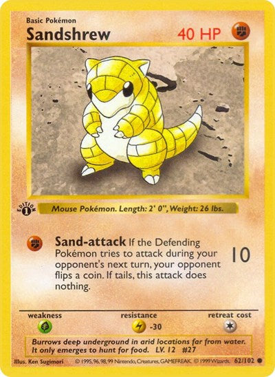 Sandshrew (Base Set (Shadowless)) Light Play Unlimited