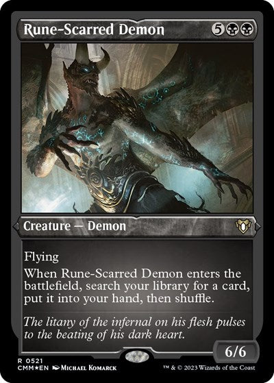 Rune-Scarred Demon (Foil Etched) (Commander Masters) Near Mint Foil