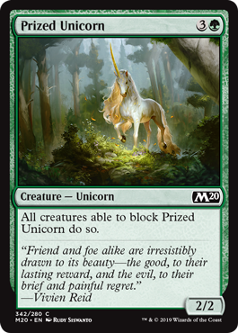 Prized Unicorn (Magic 2020 Core Set) Light Play