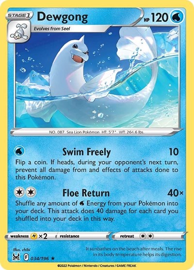 Dewgong (SWSH11: Lost Origin) Light Play
