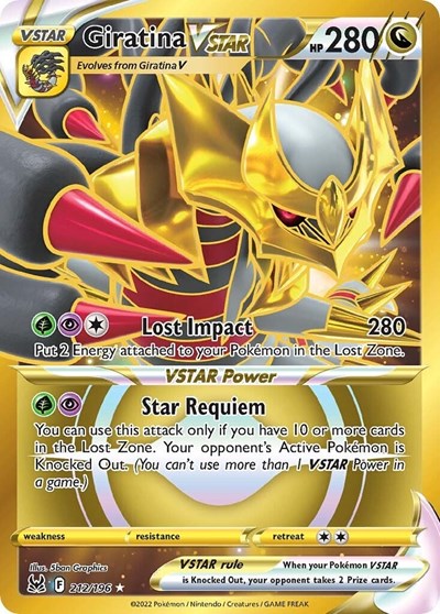 Giratina VSTAR (212) (Secret) (SWSH11: Lost Origin) Light Play Holofoil