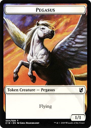 Pegasus / Human Double-sided Token (Commander 2019) Light Play